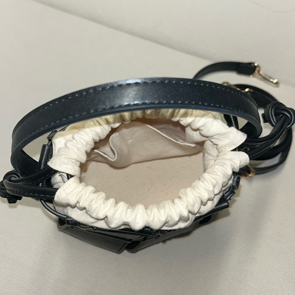 Zara leather and fabric bucket bag - Picture 3 of 5